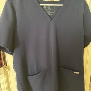 Figs Navy Blue Scrub Top
